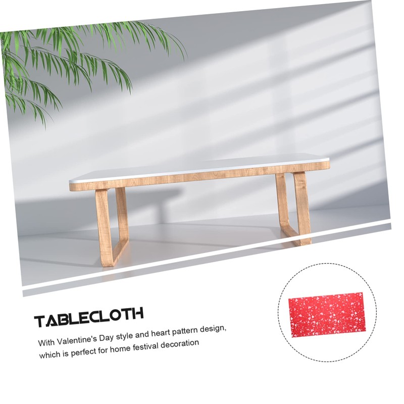 Alipis Heart Tablecloth 2pcs Valentines Day Tablecloth or Heart-Shaped Proposal