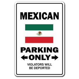 Mexican Parking Aluminum Sign | Indoor/Outdoor | Funny Home Décor for Garages, Living Rooms, Bedroom, Offices | SignMission Gag Novelty Gift Funny Mexico City Food Vacation Latin Sign Wall Decoration