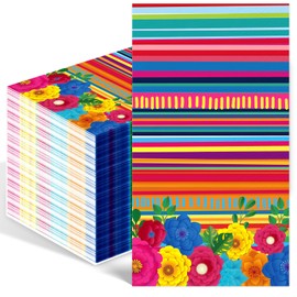 100PCS Mexican Fiesta Paper Napkins Disposable Hand Towels for Bathroom 3 Ply Cinco De Mayo Guest Napkins Colorful Fiesta Floral Stripe Dinner Napkins for Wedding Birthday Mexico Taco Party Supplies