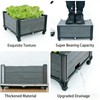 Ywie up Triple Compartment Elevated Raised Garden Bed with Wheels,