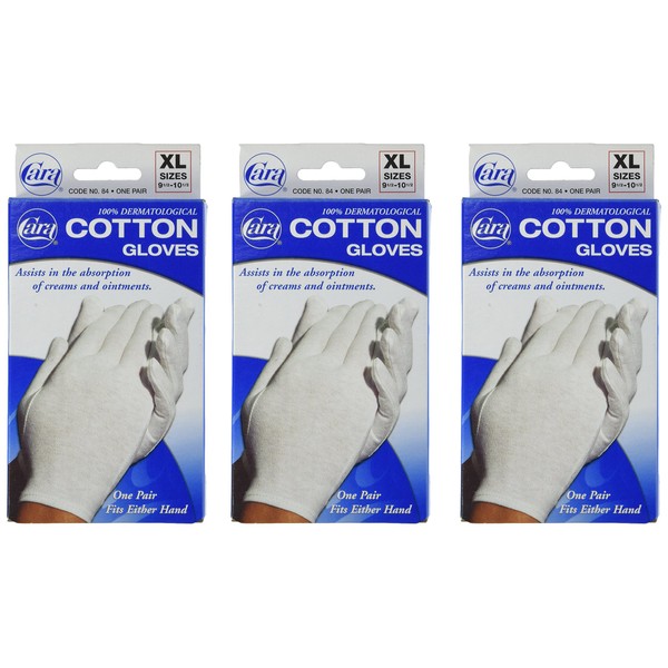 Cara Cotton Gloves - XL (Pack of 3 )
