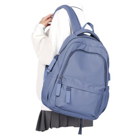 winspansy Simple Cute Backpack for Women Men Waterproof College Bag fit 14 Inch Laptop with USB Charging Port,Violet