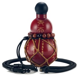 Kearnybo Gourd Water Bottle Tritan BPA-Free 210°F Heat Resistant - Leak-Proof Push-On Rubber Stopper, Stylish Gradient Colors with 2 Versatile Straps for Hanging - Durable (Red Crack)