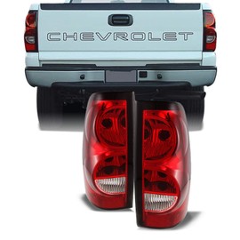 AKKON - For Chevy Silverado Replacement Red Clear Tail Lights Driver/Passenger Rear Lamps Pair New