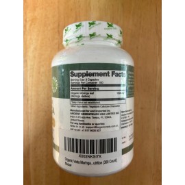 Organic Veda Pure Moringa Oleifera Leaf 300 Capsules 500mg Super Food