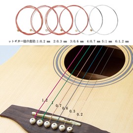 YINKE Acoustic Guitar Strings 18 Pcs 3 Sets Acoustic Guitar Strings Replacement String for Ballad Replacement Steel Strings for Folk Guitar Steel Core Copper Alloy (3 Colors)