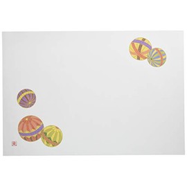 若泉漆器 上質紙マット 尺3寸長手テーブルマット 吉祥紋シリーズ 手毬文 100枚入 B-26-32