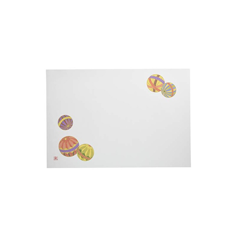 若泉漆器 上質紙マット 尺3寸長手テーブルマット 吉祥紋シリーズ 手毬文 100枚入 B-26-32