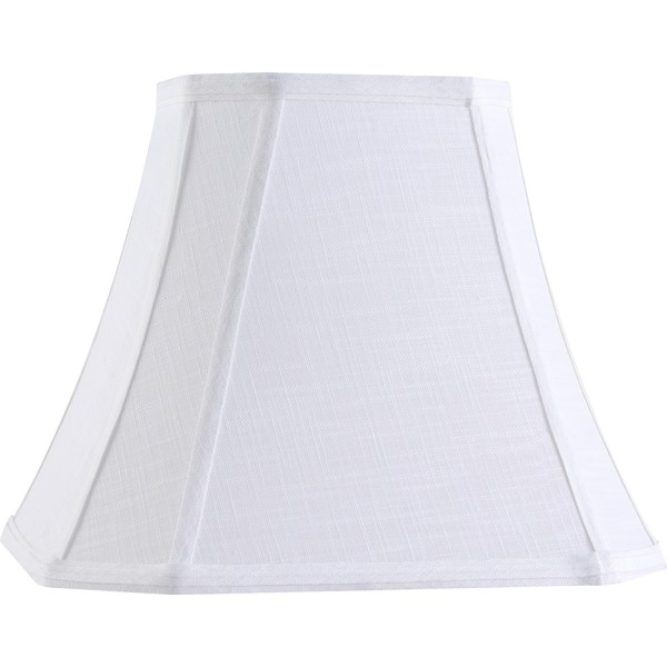 GO&SO 14 Inch White Linen Square Cut Corner Lamp Shade