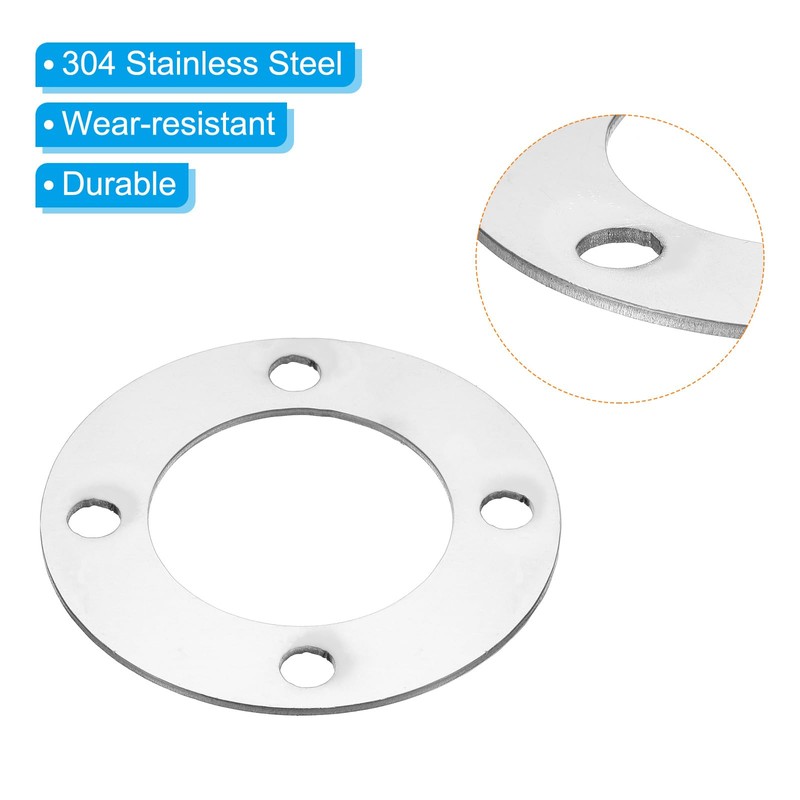 PATIKIL 2" (53mm) ID Duct Connector Flange, Stainless Steel Flat