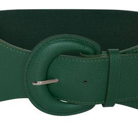 Ro Rox Raya Elasticated Nurse Belt Stretch Wide 50's Retro Vintage Waist Cincher, Green, S