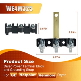 WE4M325 Dryer Power Terminal Block and Grounding Strap Compatible with GE Hotpoint Kenmore Dryer, Replaces WE04M325 WE04M0266 WE04X20403 WE4M266 WE4M324 WE4M304 1159209