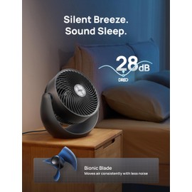 Dreo Fan for Bedroom, Table Air Circulator for Whole Room, 11 Inch, 40ft Strong Airflow, 120° adjustable tilt, 28db Low Noise, Quiet, 3 Speeds, 2025 New Desk Fan for Office, Kitchen, Home
