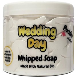 Wedding Day Whipped Soap Body Wash - 150g - Natural Oils & Kaolin Clay - Sweet & Powdery Scent - Vegan Friendly - Puddle of Wax - Made in the UK