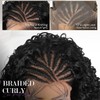Braided Wigs for Black Women Side Part Braids Cornrows Lace