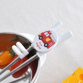 (KitchenU) Toddler Car Character Training Chopsticks Stainless Steel 304 Cutlery Kindergarten Daycare Practice Right Hand Left Hand Chopsticks / (키친유)유아 자동차 캐릭터 교정용젓가락 스텐 304 수저 유치원 어린이집 연습용 오른손 왼손 젓가락