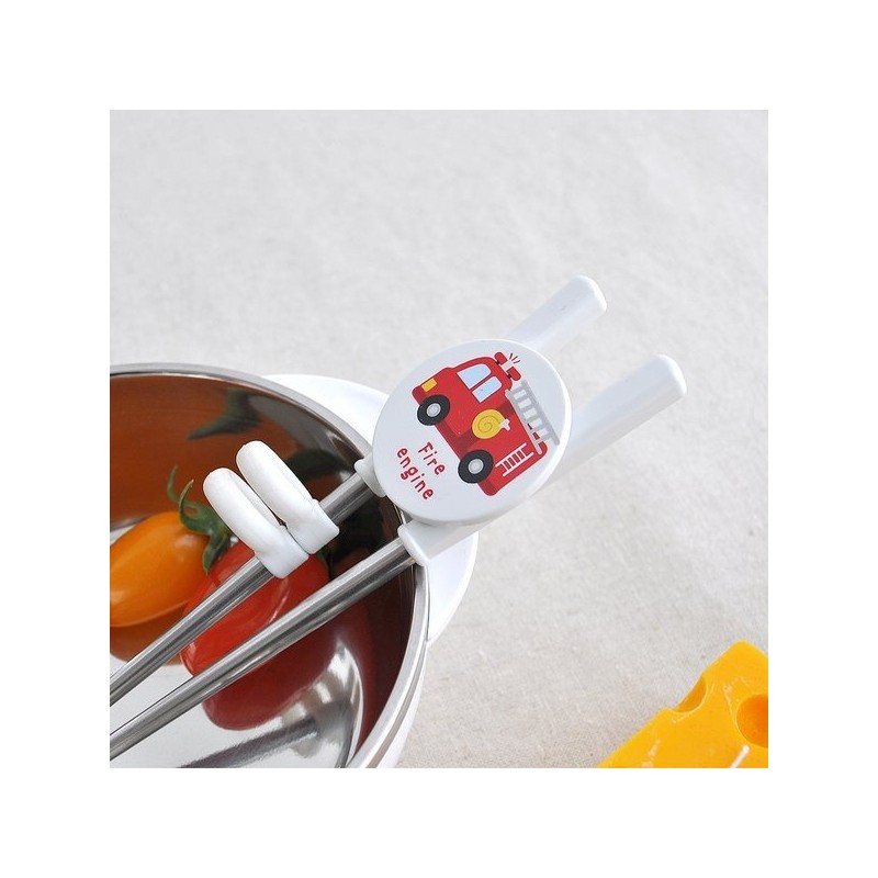 (KitchenU) Toddler Car Character Training Chopsticks Stainless Steel 304 Cutlery