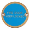 Bary Fire Door Keep Locked Sign Polished Brass