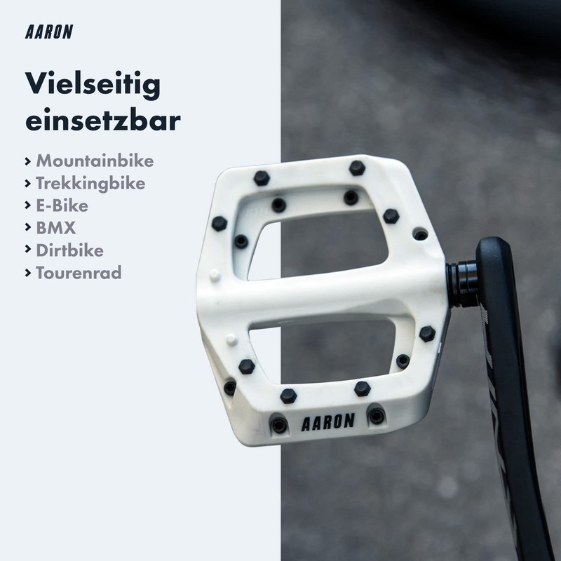 AARON Dirt MTB Plastic Pedals with Sealed Industrial Ball Bearings,