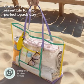 Brook + Bay Clear Tote Bag - Transparent Bag, See Through Bag, Waterproof, Clear Travel Bags for Women for Concerts, Beach