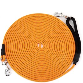 HAPPY HACHI Training Leads for Dogs, 20m/66ft Strong Rope Long line Dog Lead Leash with Soft Padded Handle, with 2 Swivel Clips Reflective Recall Training Leads