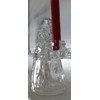 Christmas 24% Lead Crystal Santa Clause Taper Candle Holder