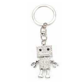 Rhinestone Robot Keychain Bling Cute Robot Keychain for Women Girly Purse Charms Diamond Bag Charms