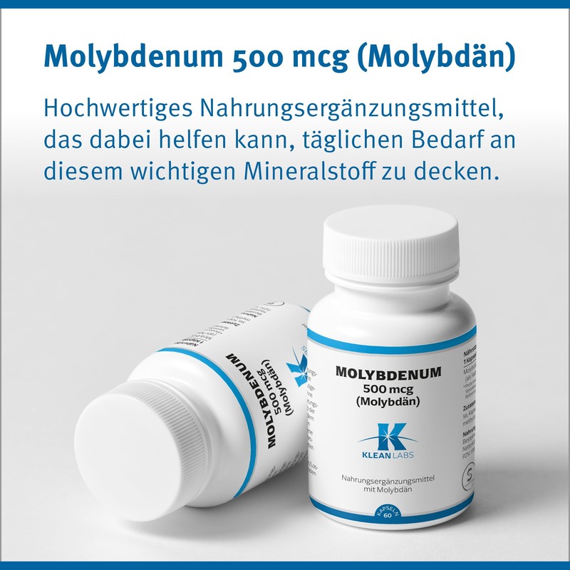 Klean Labs - Molybdenum (Molybdän) 500 mcg - 60 Kapseln