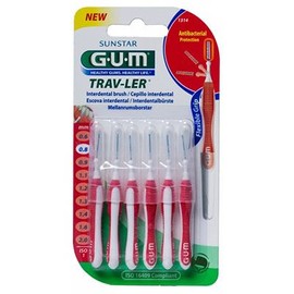 Gum Trav-ler Interdental Brush 1314 0,8mm Red 6 Items