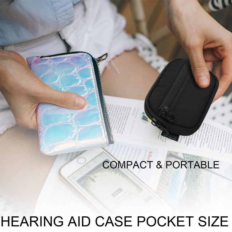 Beautyflier Hearing Aid Pouch, Hearing Aid Case Pocket Size, Hearing