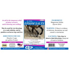 SU-PER Epsom Salts Horse Poultice - Relieves Minor Soreness & Swelling - for Wet Dressings, Poultices, and Tubulators - 8 Pounds