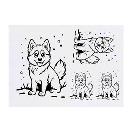 Azeeda 4 x 'Süßer Pommerscher Husky' Temporäre Tattoos - Wasserfest, Hautfreundlich & Ungiftig · Transfers in Verschiedenen Größen (TO00071344)