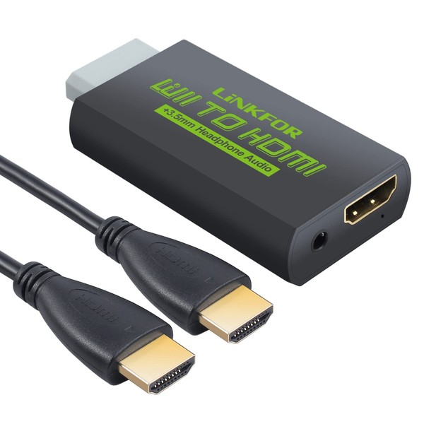 LiNKFOR Wii HDMI Converter with 3ft HDMI Cable/Wii to HDMI
