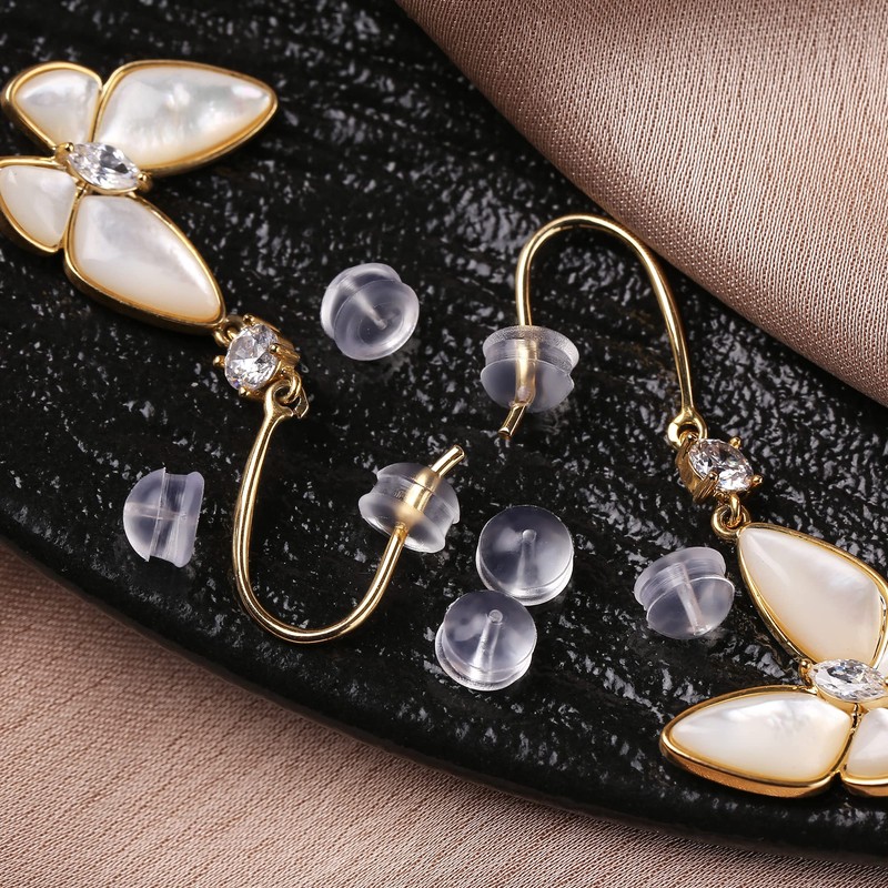 Rubber Earring Backs Soft Clear Earring Backings for Studs Hypoallergenic