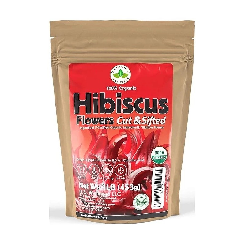 U.S. Wellness Naturals 2 Pack - Hibiscus Tea 1LB Each,