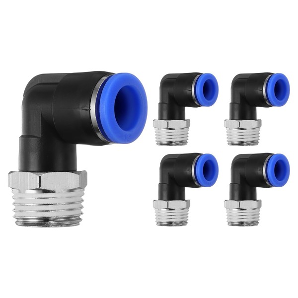 HARFINGTON 5pcs Push to Connect Fittings Male Elbow 1/2 Inch