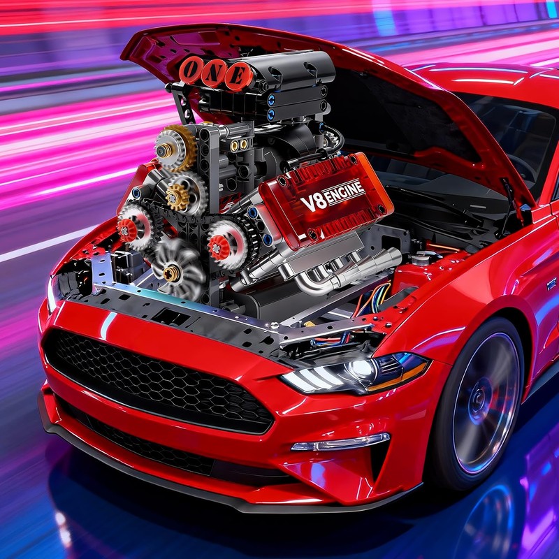 V8 Engine Toy Building Sets - Mini Combustion V8 Engine
