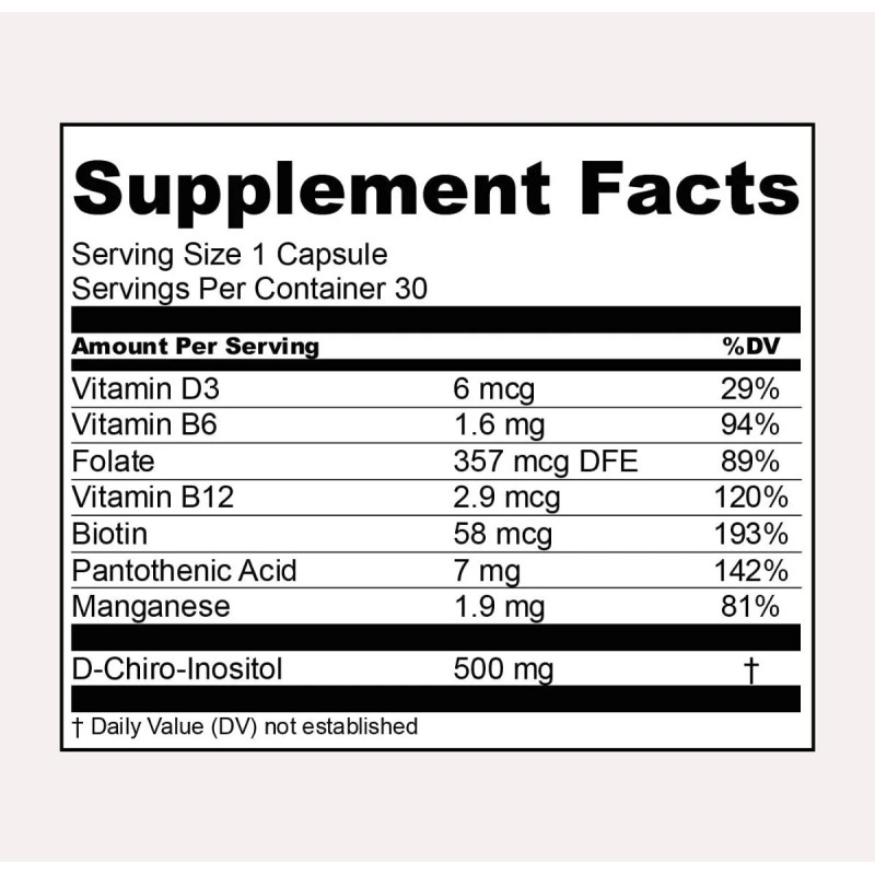 Sop Niam, D-chiro Inositol, Vitaminas Y Minerales, 30 Caps