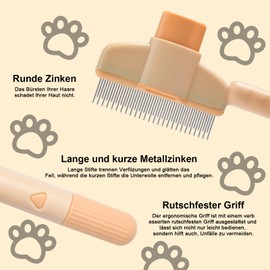 ZOBMIO 2 Stück Bürste Selbstreinigende Haustierbürste - Entfilzung & Massage für Langhaar- und Kurzhaarkatzen - Weiche Borsten & Ergonomischer Griff für Haustierpflege zu Hause