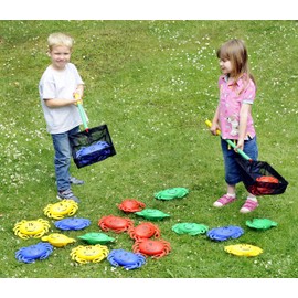 EDUCATIONAL ADVANTAGE Kids Netting Number Crabs 1-20 in Multicolored - Counting Fun Learning Sorting Toy - 20 Large Pieces and 2 Nets - 2+ Years