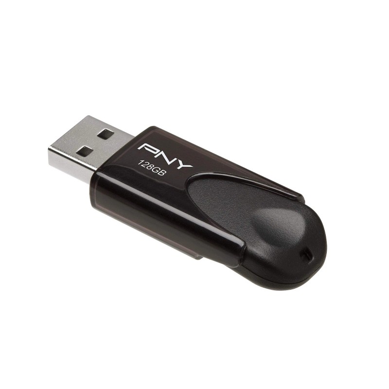 PNY 128GB USB 2.0 Flash Drive Portable Capless Design Black