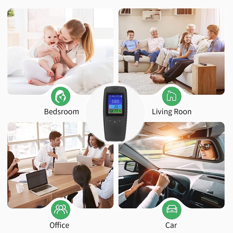 Carbon Dioxide Detector 3 in 1 Indoor Air Quality Monitor