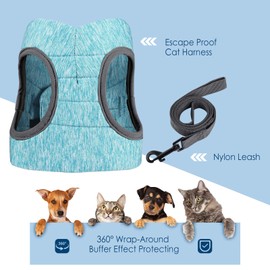 Simpeak Cat Harness and Leash for Walking Escape Proof Set,Adjustable Step in Outdoor Pet Vest Harness and Leash for Cats and Dogs Small Medium Large,Black Pink Green Grey Blue (Green, Large)