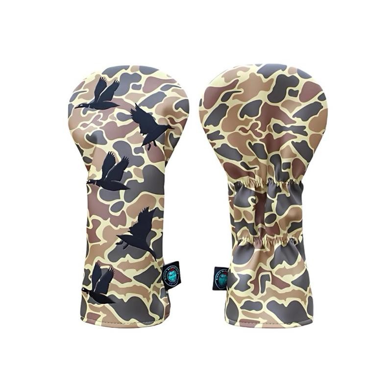 Duck Hunter Camo Golf Headcover - Camouflage Pattern, Black Duck