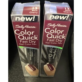 Sally Hansen Color Quick Fast Dry Nail Color Pen, 13 Black Cherry (Pack of 2)