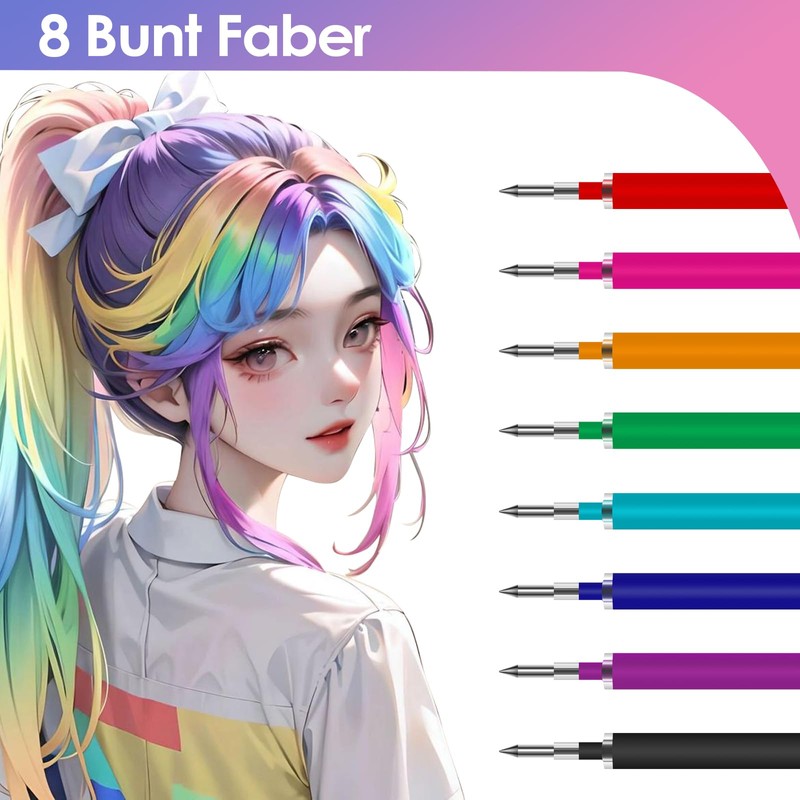 LVZONGXIN Pack of 8 Colourful Refills, Compatible with Legami, 0.7