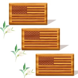 Car Air Freshener, Wood Air Freshener American US Flag Design, Car Odor Eliminator for Visor Clip, Vehicle Scent Diffuser (3Packs Refill/Grove Scent)