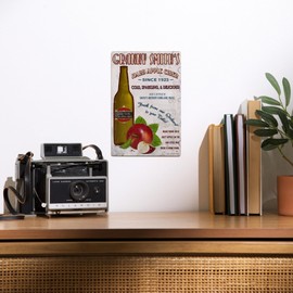 Lantern Press 6x9 Inch Metal Sign, Granny Smith's Hard Apple Cider Vintage Sign