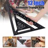 TOOLSTAR Triangle Ruler 12 Inch Aluminum Alloy Triangle Ruler Protractor