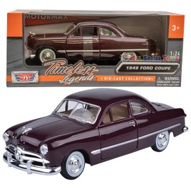 1949 Ford Coupe, Burgundy - Motormax Premium American 73213 - 1/24 Scale Diecast Model Car